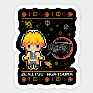 Zenitsu Pixel Art - Demon Slayer Sticker